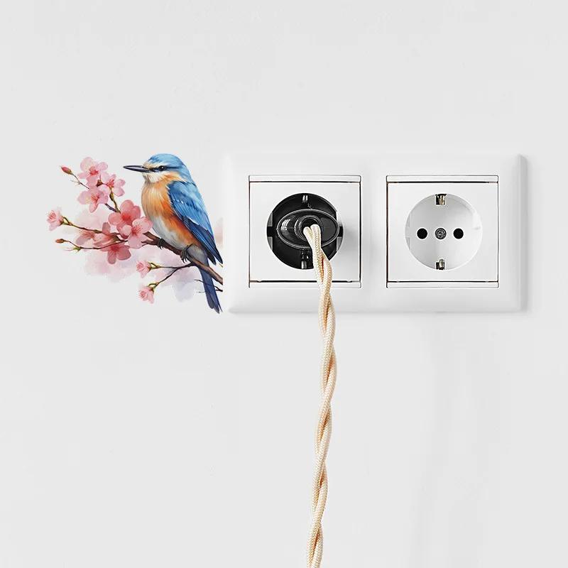 Switch Decorative Stickers Warm Flowers Wall Socket Light Switch Home Decor Simple Wallpaper Wallpaper Self-adhesive Waterproof