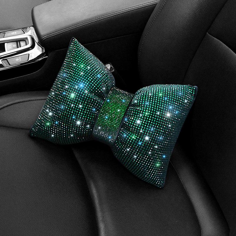 1Pcs Diamond  Bowknot Car Neck Pillow  Auto Headrest Seat Support Waist Pillows Car Accessories For Women