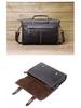 Genuine Crazy Horse Leather Men's Briefcase and Crossbody Bag