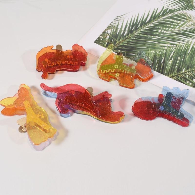 Silicone Crafting Mold For Resin Butterfly Wing Cats Dog Hair Clips Reusable Customizable Hairpin Jewelry Tool