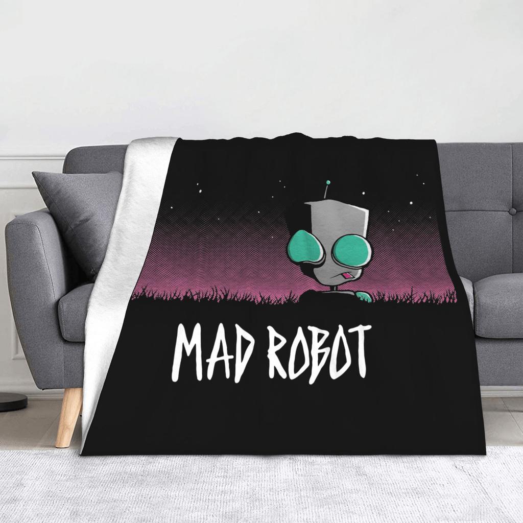 Invader Zim Gir Cartoon Wool Blankets  Awesome Throw Blanket for Home 150*125cm Rug Piece