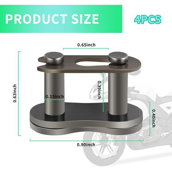 4 Pieces 420 Master Link Connector, Suitable Motorcycle Chains Bicycle Chains, Universal Chain for Mountain Bikes, Bicycles, and Motorcycles