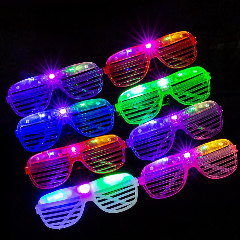 3 Colori Neon Occhiali Luminosi a LED Occhiali Illuminati per Festa di Natale Mardi Gras Locale Notturno Decorazione di Compleanno
