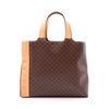 Used Macadam Handbag PVC Coated Canvas Leather Brown Beige Used Women