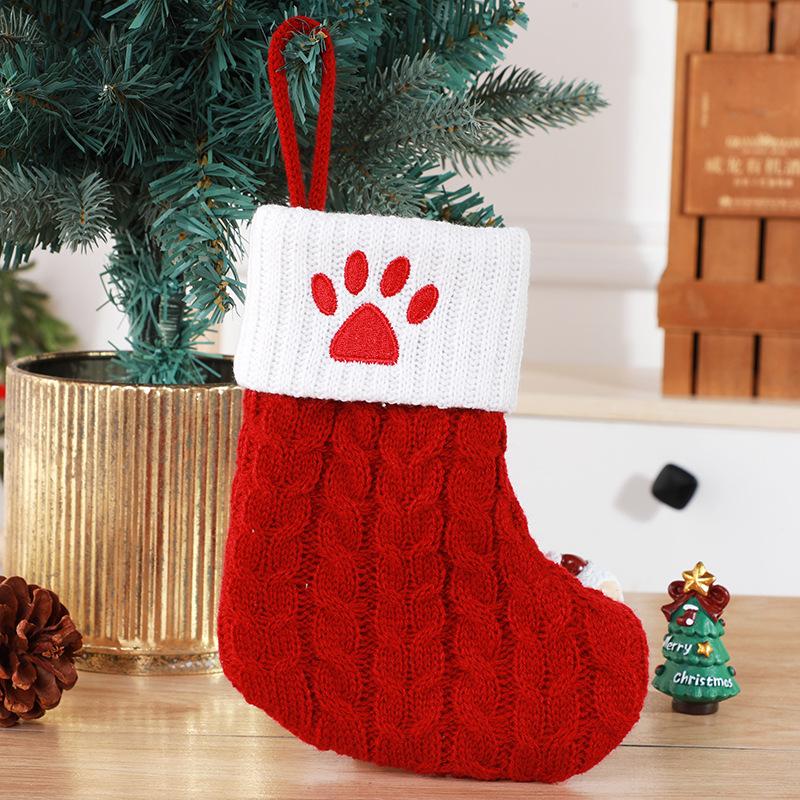 Christmas Socks Knitting Red Snowflake Alphabet Letters Christmas Decoration For Home Tree Ornament Gift Navidad Natal Decoration