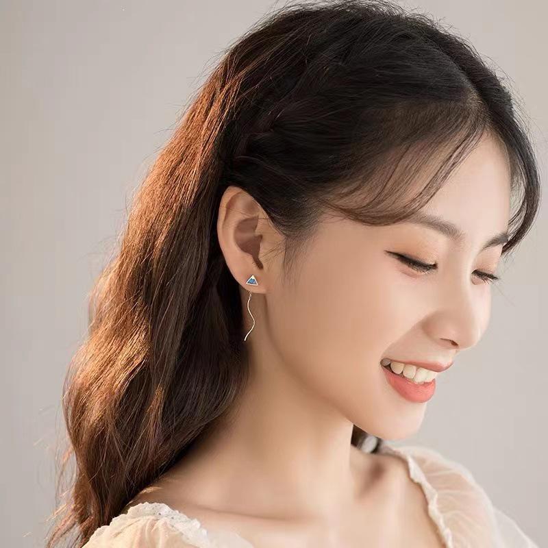2024 Hot Summer Style: 925 Sterling Silver Snow Mountain Tassel Earrings for Women