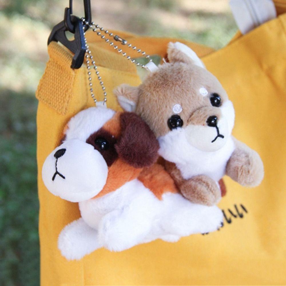 Bag Charm Puppy Plush Keychain Decoration Dog Plush Doll Birthday Present Dog Pendant  Car Keyrings