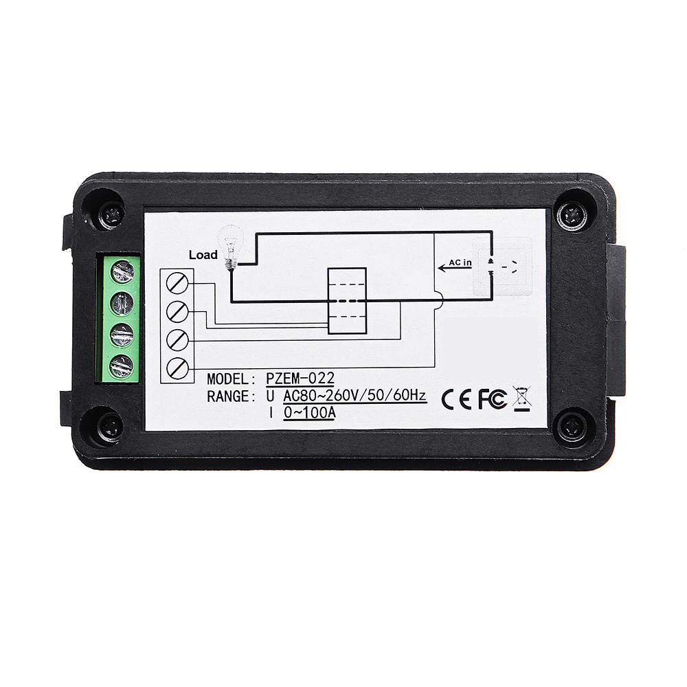 WINGONEER Coil CT Closed Transformer 100A AC Digital Display Power Monitor Meter Voltmeter Ammeter Frequency Current Voltage Coefficient Meter