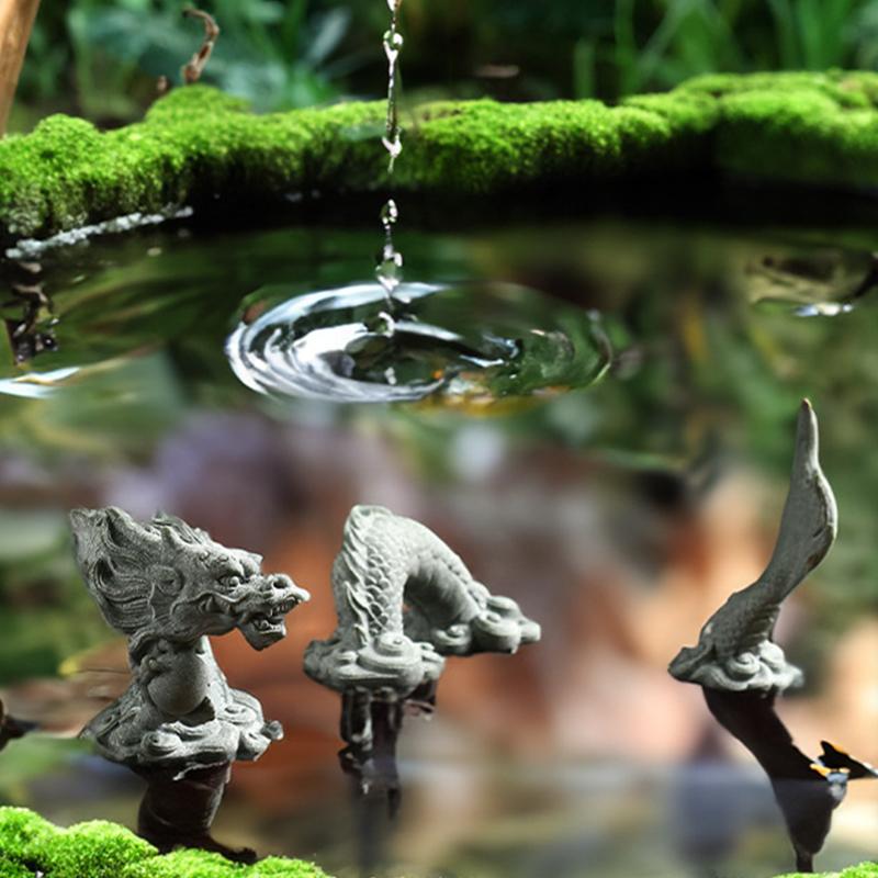 1Set Chinese Style Stone Dragon Aquarium Micro Landscape Decoration Fish Tank Ornaments Fishbowl Accessories Home Desk Ornament