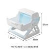 Caja de Arena Plegable Semi Automática de Tamaño Grande para Gatos Semi Cerrada Segura Duradera Estable Universal Inodoro para Gatos Mascotas Para Todas las Estaciones