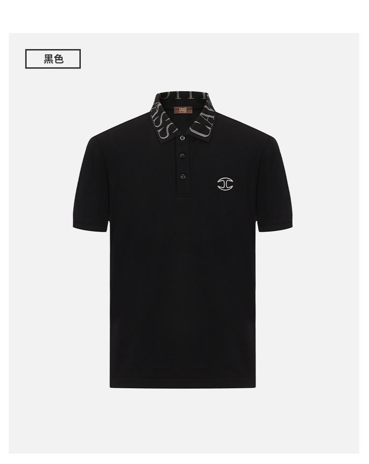 Men's Spring/Summer Short-Sleeved Polo Shirt with Collar Letter Detail