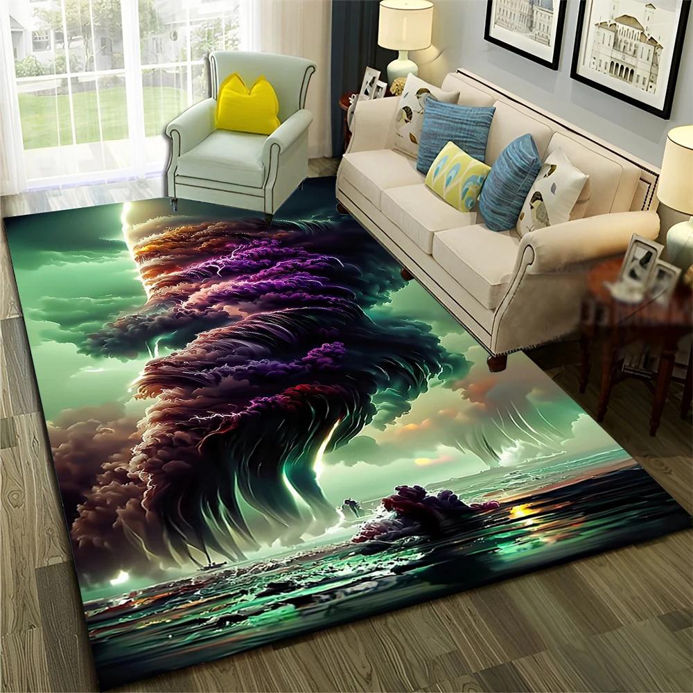 Dream Natural Tornado Cloud Twister Carpet Rug for Home Living Room Bedroom Sofa Doormat Decor,kids Area Rug Non-slip Floor Mat