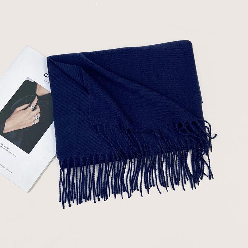 Autumn and Winter New Solid Color Scarf Imitation Cashmere Scarf Women's Warm Shawl Scarf