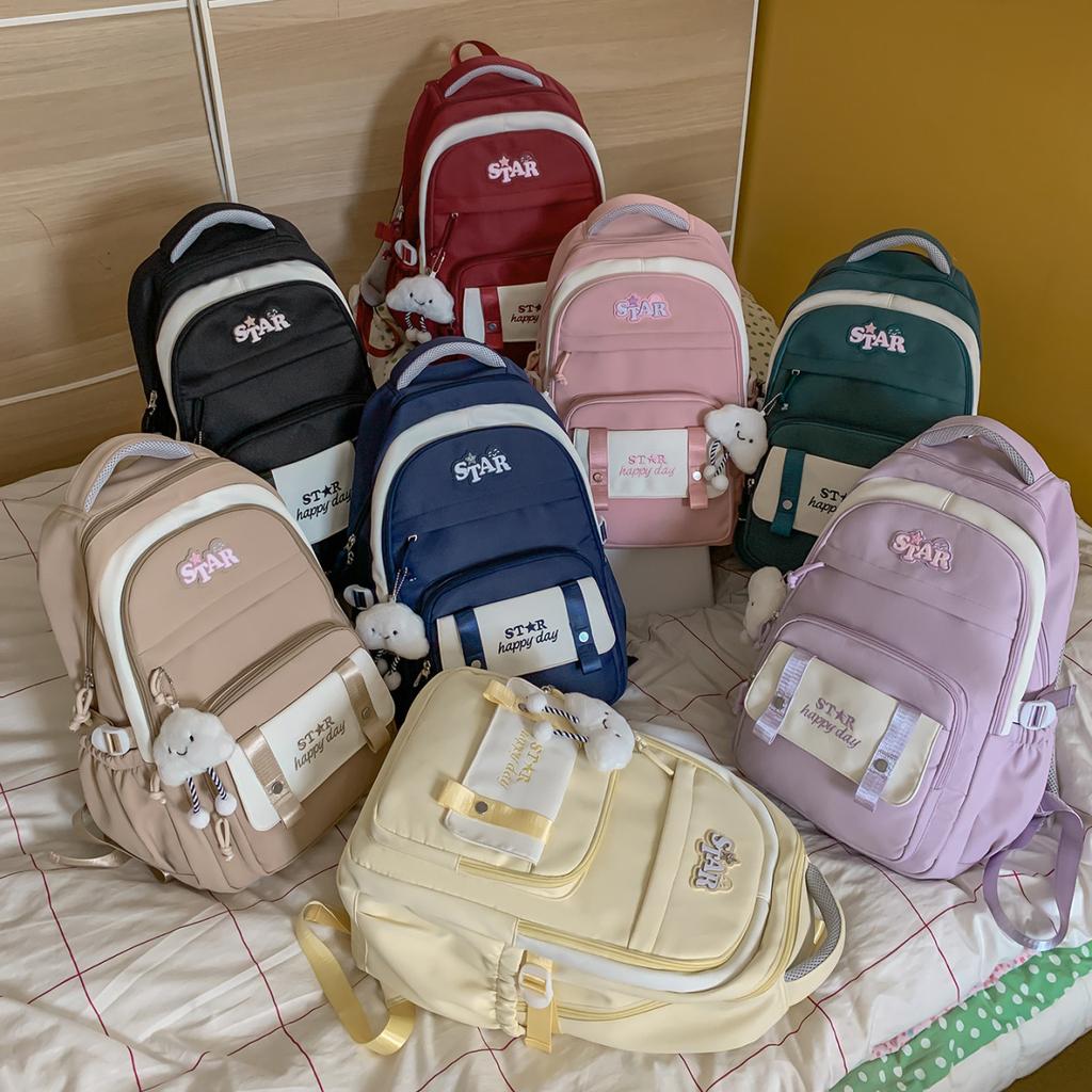 Schoolbag New Female Junior High School High School College Student Backpack Girl Fashion Lightweight Large Capacity Backpack