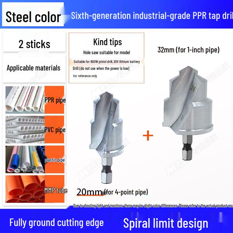 Hex Shank T-Handle Drill Bit and Pipe Reamer Hole Opener