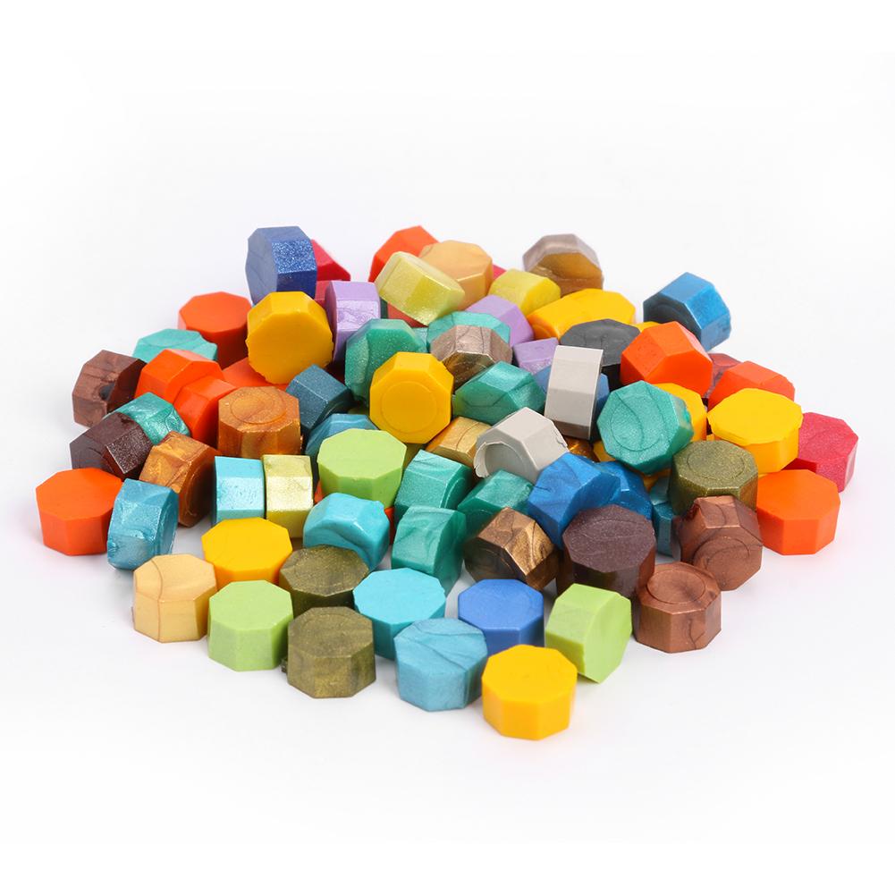 

100pcs Wax Seal Beads Multicolor Vintage Octagon Wax Seal Granular DIY Craft Handmade for Envelope Decor for Wax Stamp Sealing