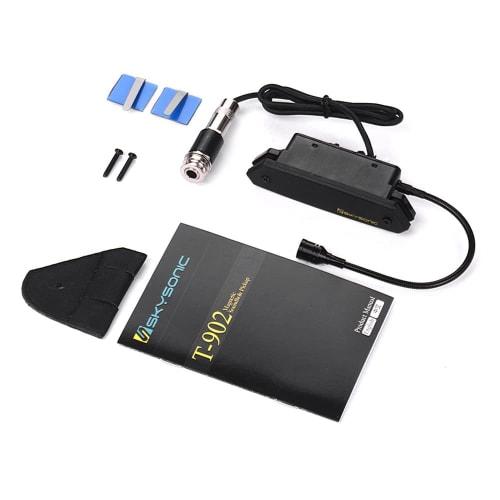 Guitar Soundhole Pickup, T-902 Acoustic Guitar Active Soundhole Pickup with Magnetic and Microphone Dual Pickup System with Volume Control for Classic