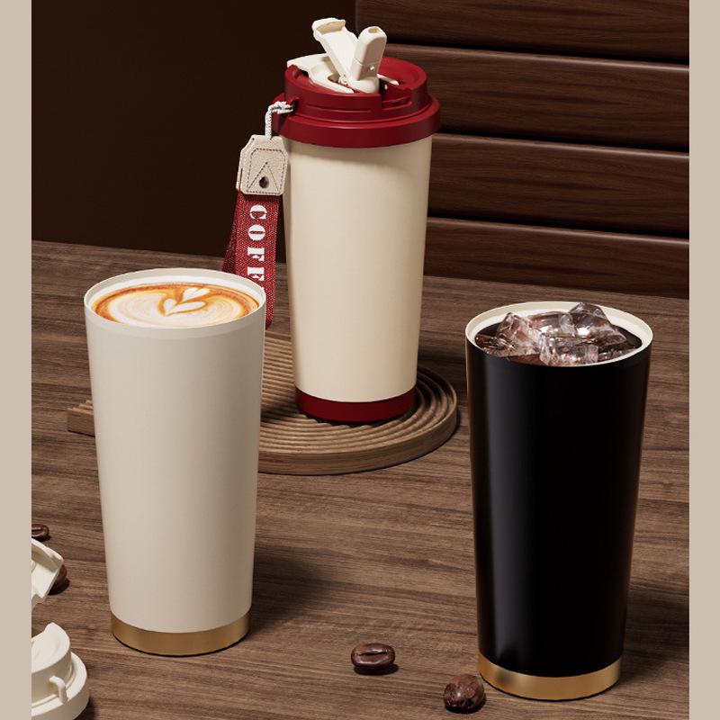 Premium 316 Stainless Steel Insulated Large Capacity Coffee & Water Cup with Straw