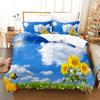 Sunflower Bedding Set 3D Printed Soft Brushed Washable King Queen Twin Size Duvet Cover Set Simple Style for Bedroom Decoration