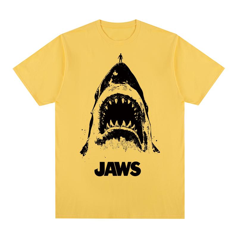 Jaws Vintage Tshirt Amity Island Welcomes You Shark fin Movie Cotton Men T shirt New Tee Tshirt Womens Tops