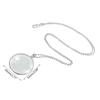 5X Magnifying Glass Reading Glasses Pendant Jewelry Optical Magnifier with Chain Necklace Neckglasses Portable Monocle Gift