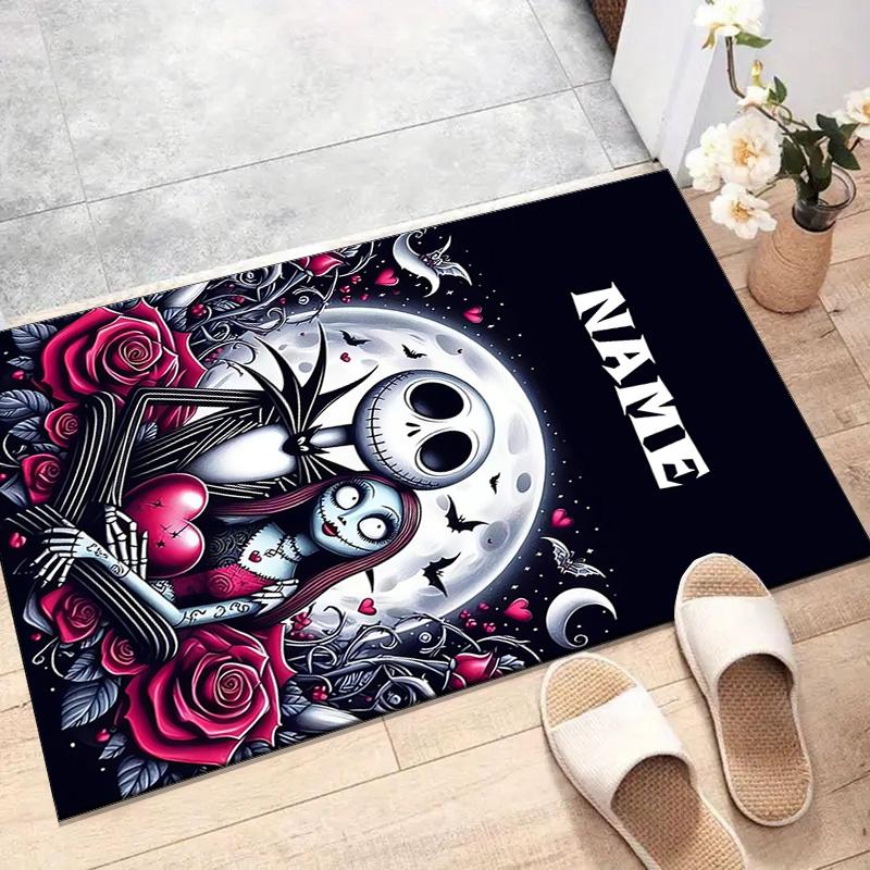 Custom Jack Mat Personalized Name, Polyester Washable Indoor Entryway Rug, Gift for Christmas, Easter, Thanksgiving Day