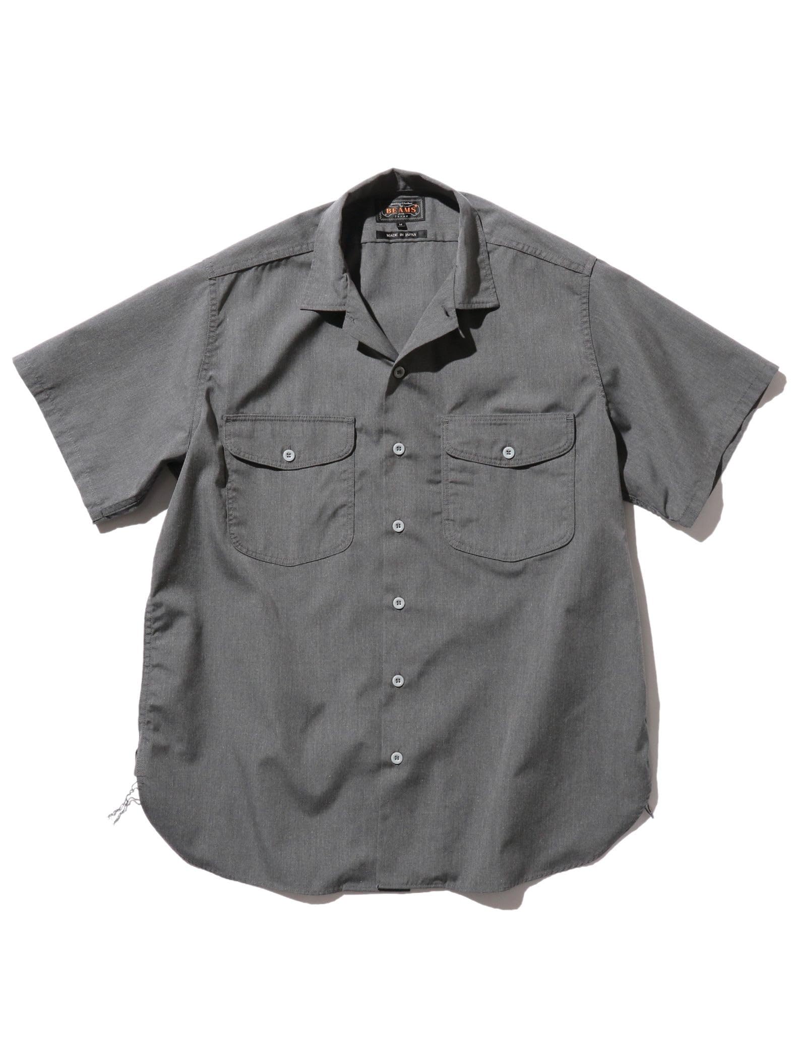 

Рубашка Beams Plus WORK Твил Серый Средний Короткий рукав Классический крой Т/С Мужская серый