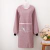 Lilang Plaid Long-Sleeved Anti-Oil Kitchen Apron