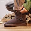 New snow boots, leather warm and non-slip outdoor thickened cotton shoes