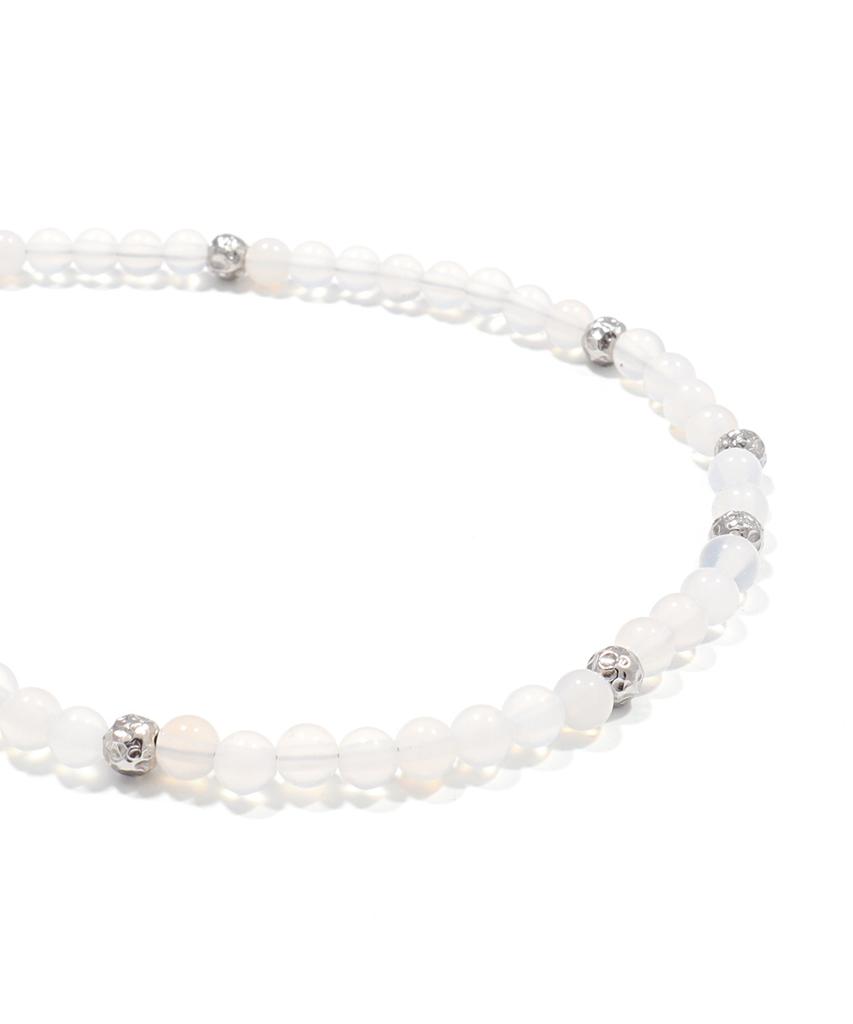 Polalita Selenite Antique Ball Point Necklace (Plt-Nl-102_Wt)