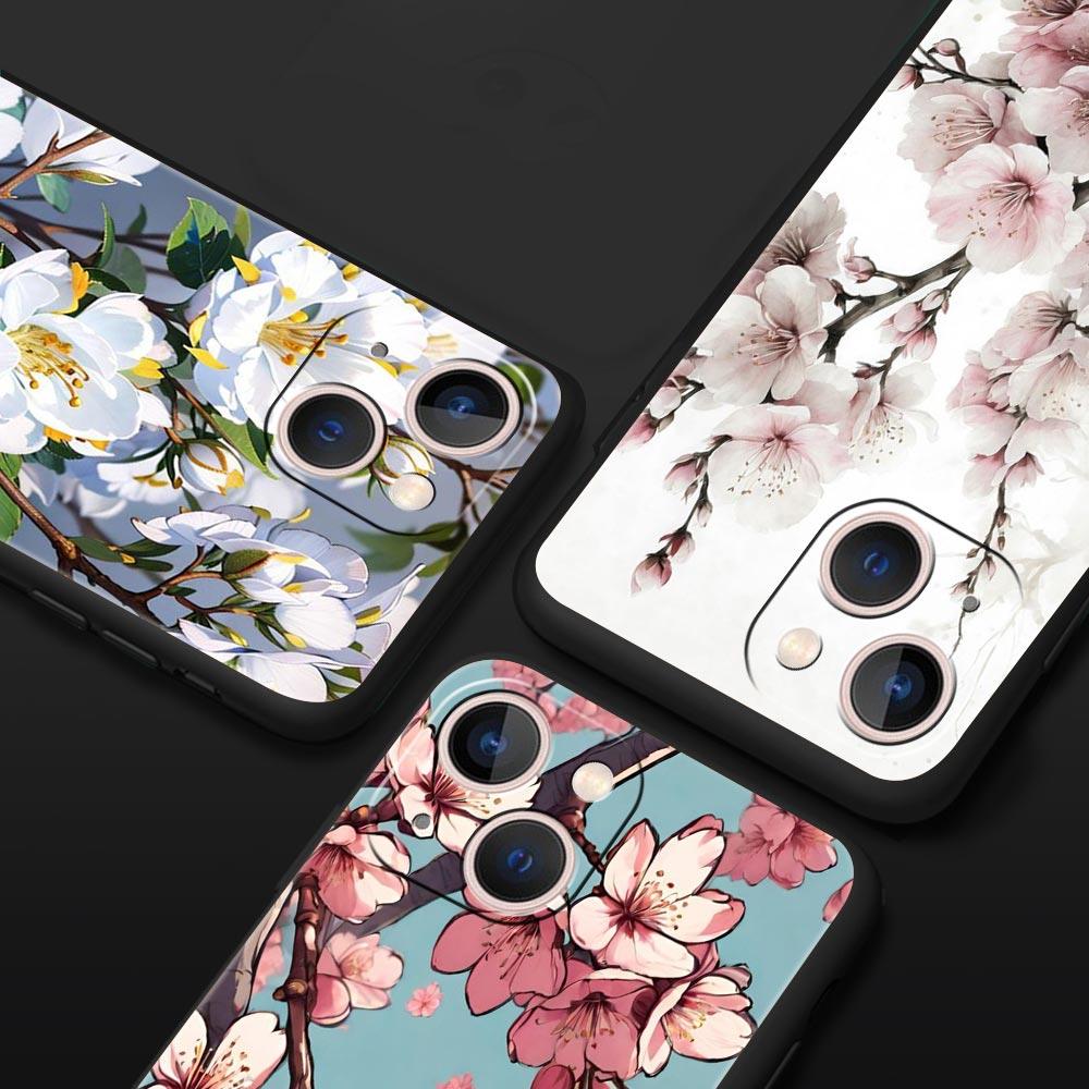 Cherry Blossom Phone Case For iPhone Samsung Galaxy Redmi Xiaomi Oppo OnePlus Note S A 7 8 9 10 11 12 13 14 20 21 22 23 53 54 Pro Max Ultra TPU Soft