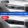 Für BMW 7er F01 F02 G11 G12 2009-2022 Auto Scheinwerfer Rauchig Schwarz TPU Schutzfolie Frontlicht Tönung Farbwechsel Aufkleber