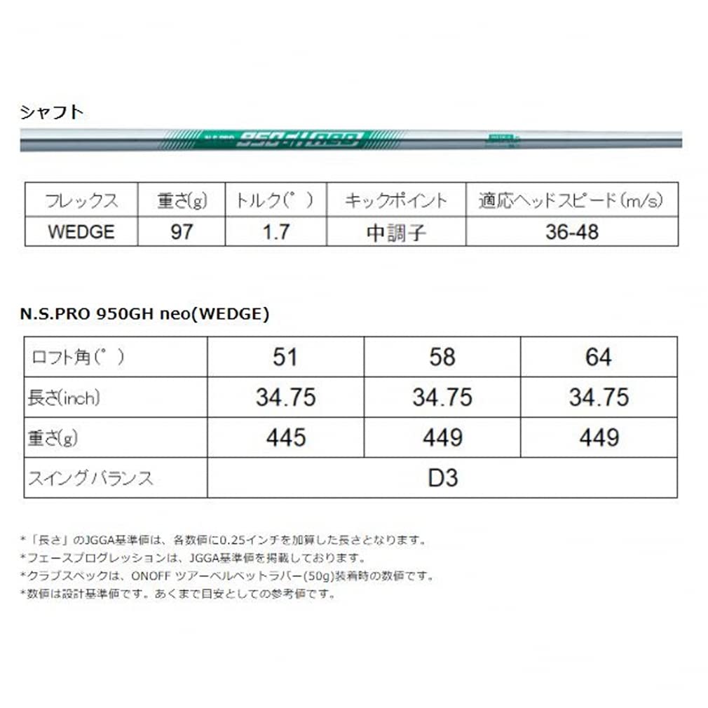 Onoff Frog Sleep 2 Wedge degree 950GH neo (Onoff) (58 loft) N.S.PRO (FF/Men's)