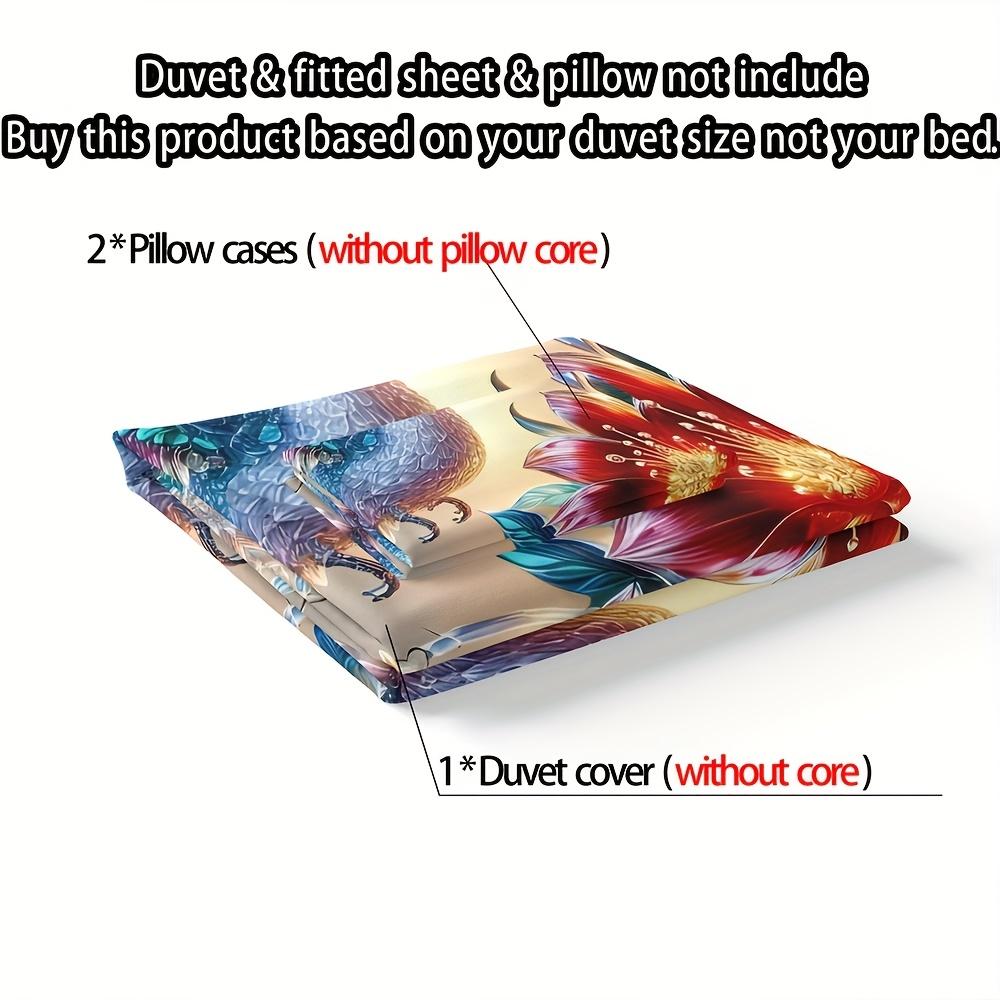 3Pcs Hummingbird Duvet Cover Set, 1*Duvet Cover, 2*Pillowcases, Without Inserts, Soft And Comfortable Breathable Quilt Cover Set