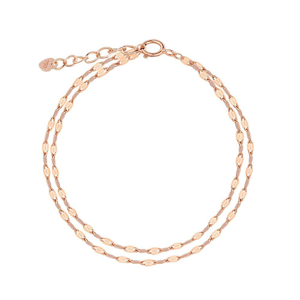14K Gold Bracelet with Two-row Dragonfly Chain
