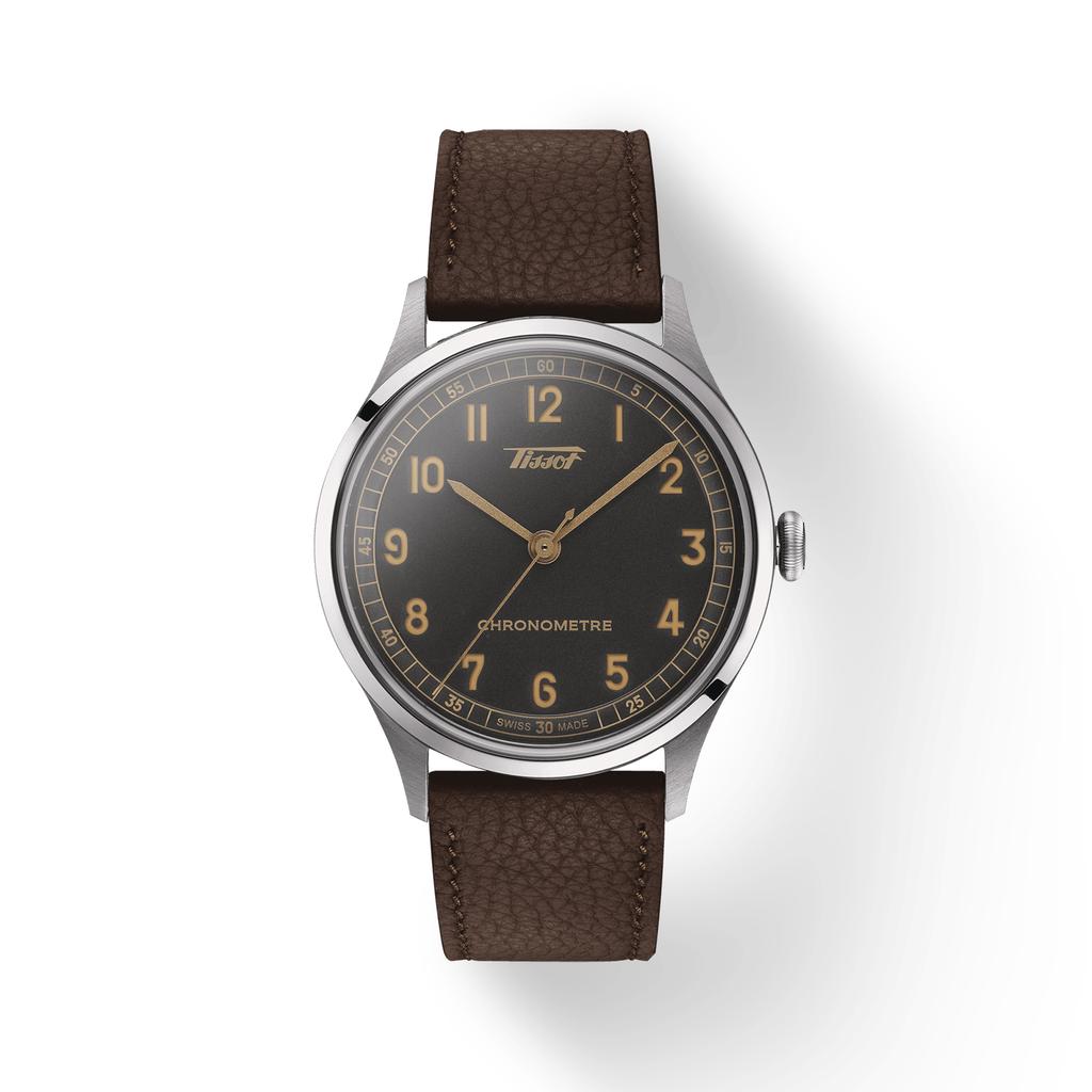 Tissot Leather Strap Gray Dial Men's Fashion Watch T142.464.16.062.00