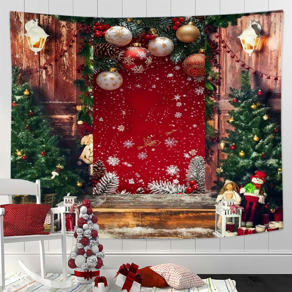 1Pcs Christmas  Decoration Wall Tapestry Santa Claus Christmas Bells Home Decoration   Wall Hanging  Background Cloth