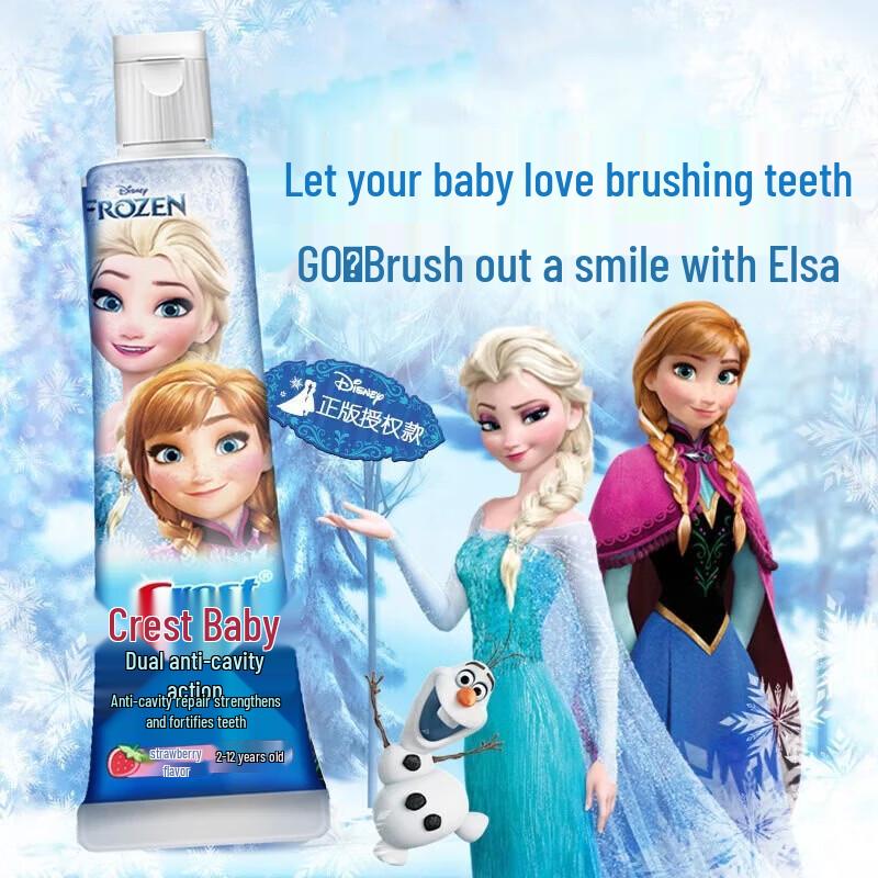 Crest Kids Frozen Anti-Cavity Fluoride Toothpaste, Strawberry, 40g x 6-Pack