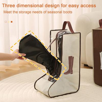 1/2 Stück Schuhaufbewahrungstaschen mit Griff und Reißverschluss, transparentes visuelles Design, wasserdicht, staubdicht, für Reisen, lange Stiefel-Schuhtaschen