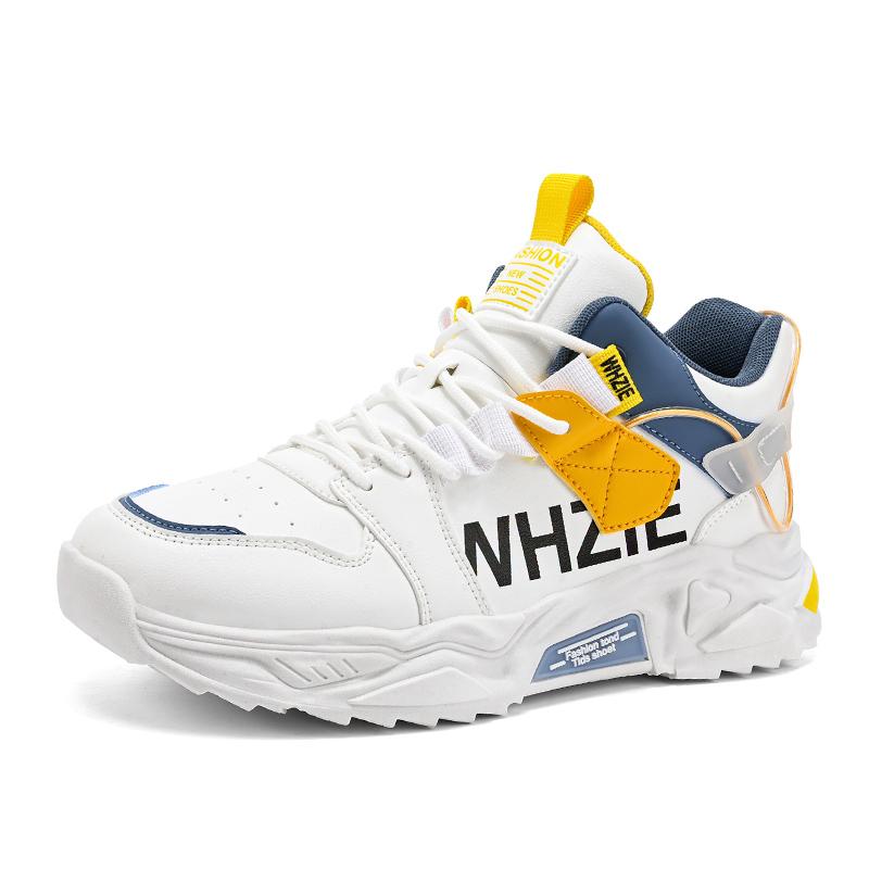 

2023 мужские кроссовки для бега, Нескользящая дышащая повседневная прогулочная обувь, удобные кожаные кроссовки, мужская непромокаемая обувь 39 белый