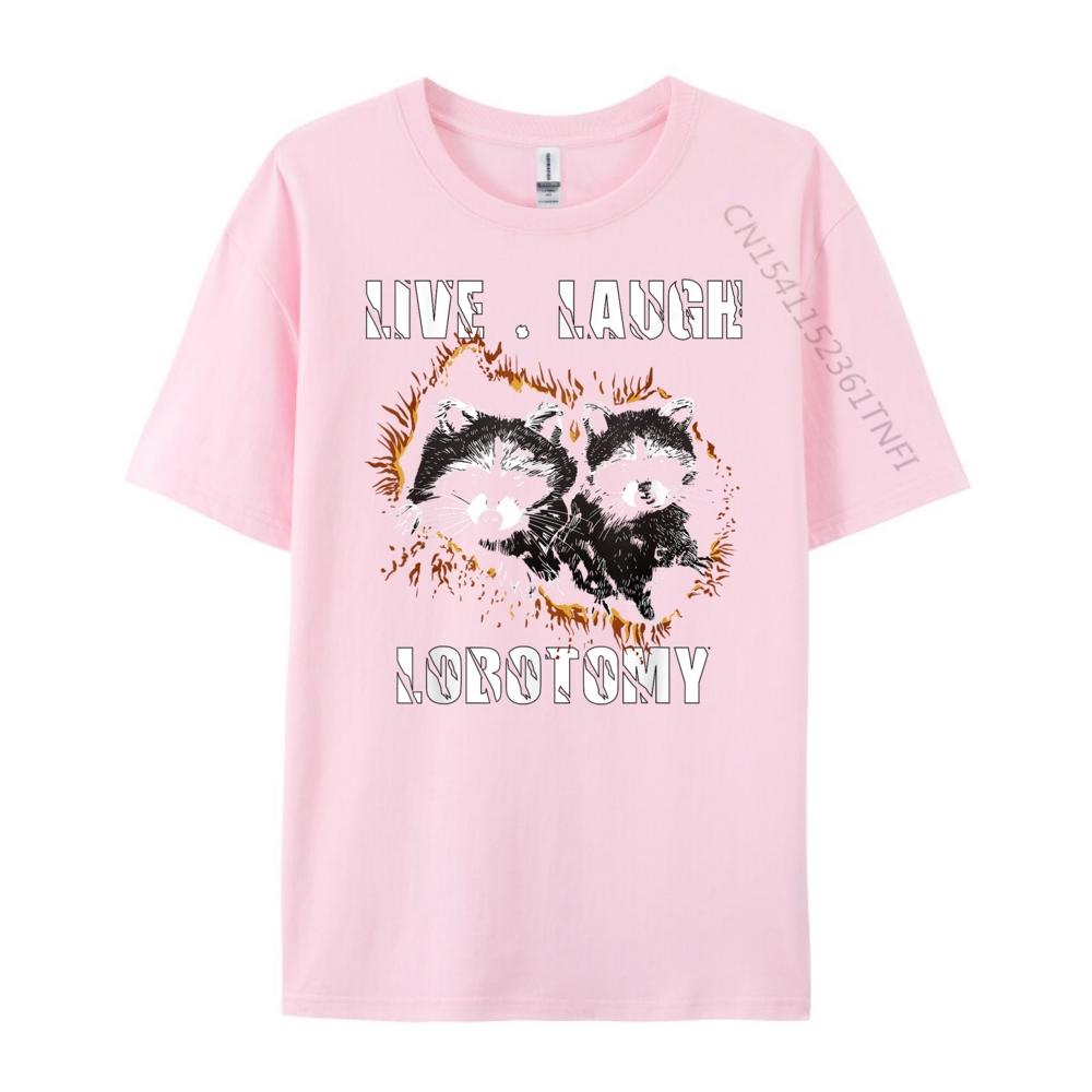 Live Laugh Lobotomy Retro Opossum Lovers Mens Shirts Graphic Tee Mens Clothing Tshirts