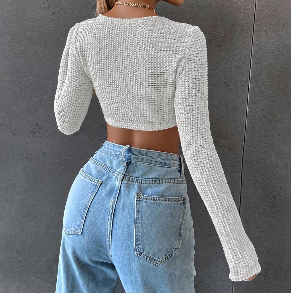 Women Square Neck Vintage Solid Sweater Pullovers Casual Long Sleeves Jumpers Autumn Female Slim Kintting Top