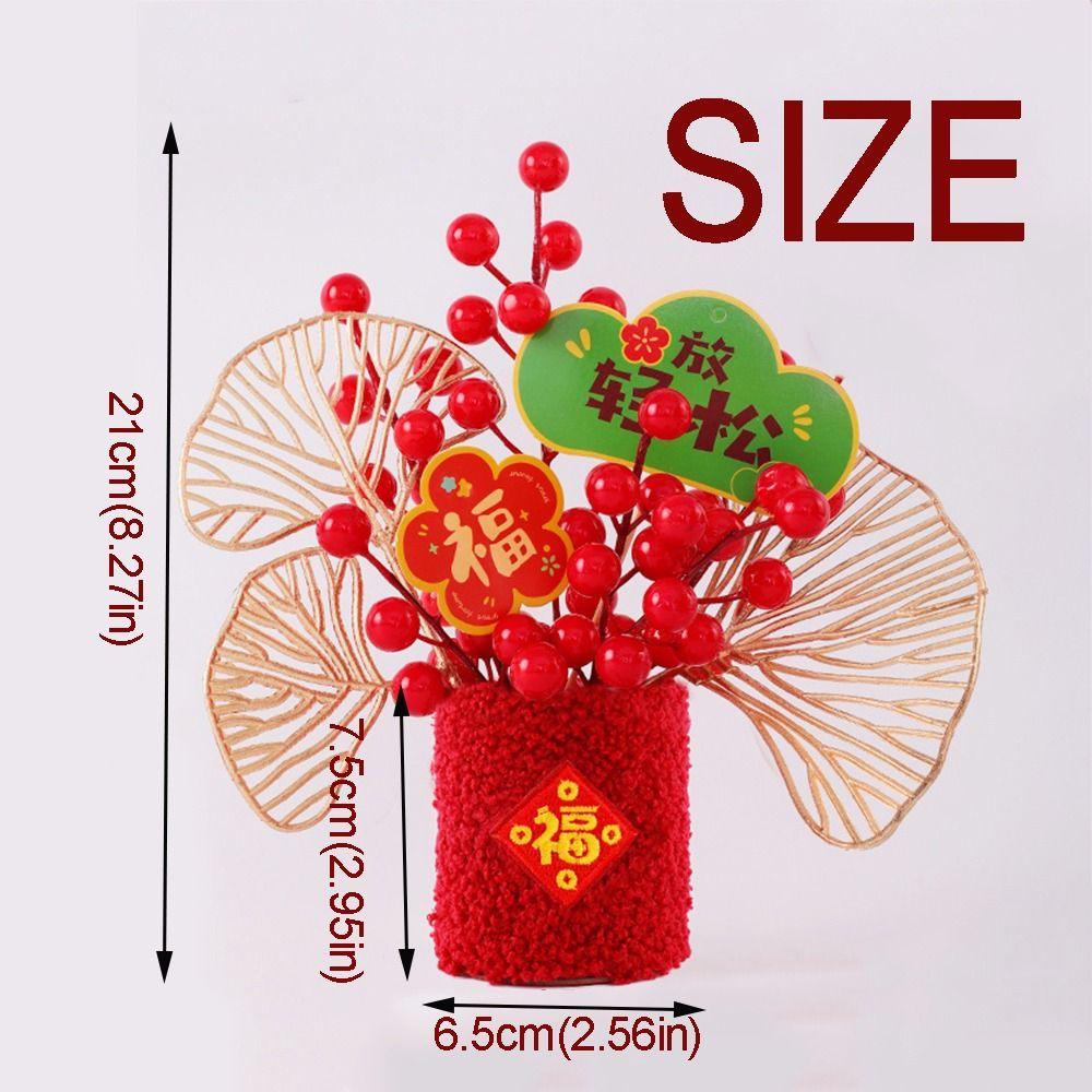 Creative New Year Lucky Decoration Chinese Style Handmade Blessing Flower Bucket Best Blessing Fake Flower Bucket