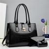3pcs/set Crocodile Pattern Tote Handbag with Small Wallet For Women Shoulder Bag Luxury Design Top Handle Bags Sac A Main Bolsa