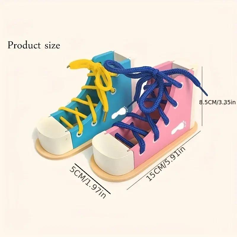 Baby Montessori Wooden Toys Learn To Tie Shoelaces Threading Game  Teaching Aids Educational Toys For Boys Girls Birthday Gift
