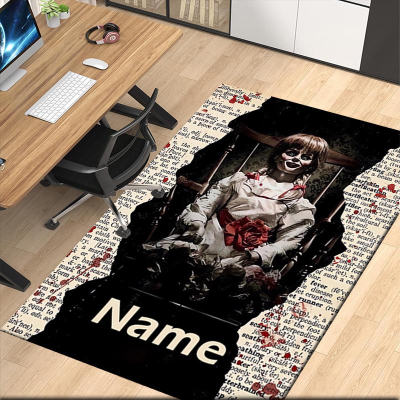 Custom Name Halloween horror Printed Carpet, for Office Chair Living Room Bedroom Kitchen Room Decor Gifts.
