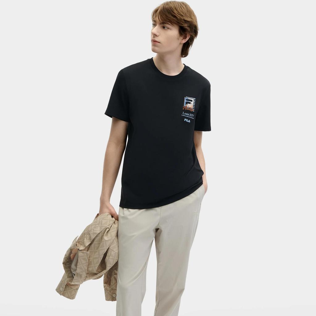 FILA Heritage SS24 T Shirt Men's Jet Black (Unisex) T-Shirts F11M428104FBK
