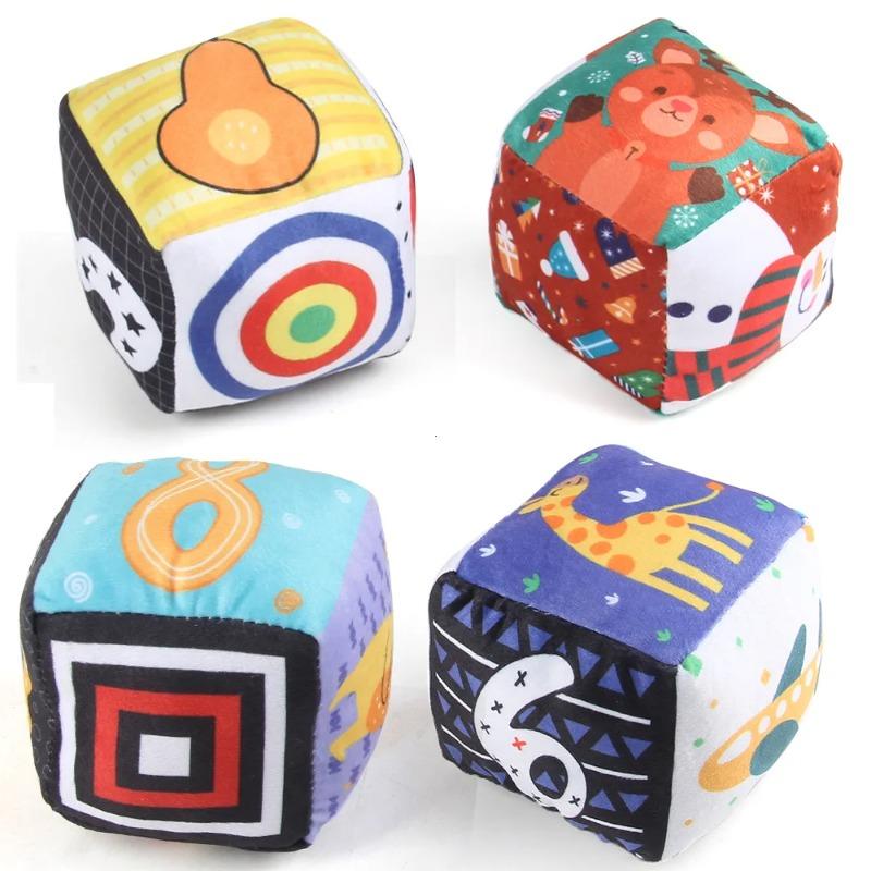 Non-Toxic Baby Rattles Toy Cartoon Design Early Education Intelligence Toys Colorful Doodle Baby Shake Bell Toys Kids Car Pendant Toy Gift