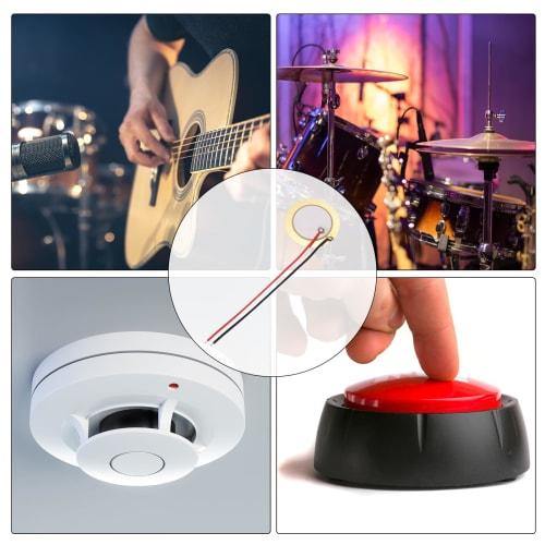 uxcell Brass Piezo Discs, 20mm Piezo Pickup Plate Diameter, Compatible with CBG Guitars, Tauch Sensor, and Buzzer, Pack of 10