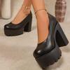 Plus Size 2025 Winter Slip-On High Heels for Women - Fashionable European & American Style